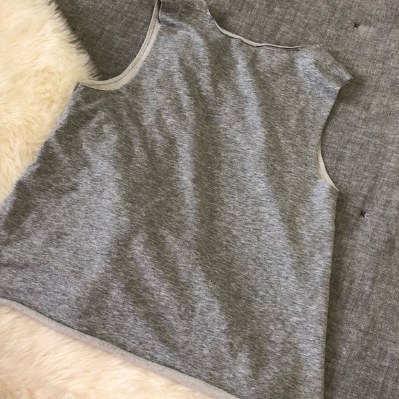 Hinge asymmetrical ruffle terry cloth grey top XS - Picture 5 of 5